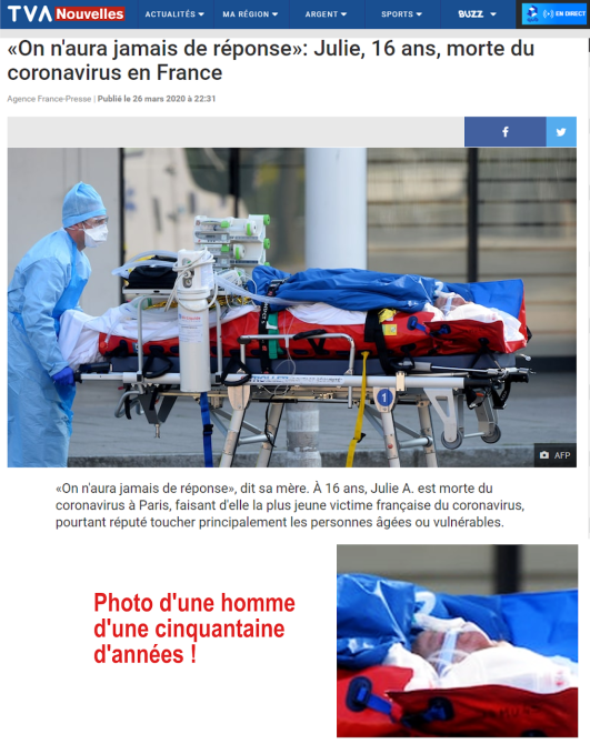 Julie, 16 ans, morte coronavirus
