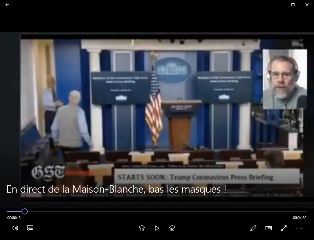 En direct de la Maison-Blanche, bas les masques !