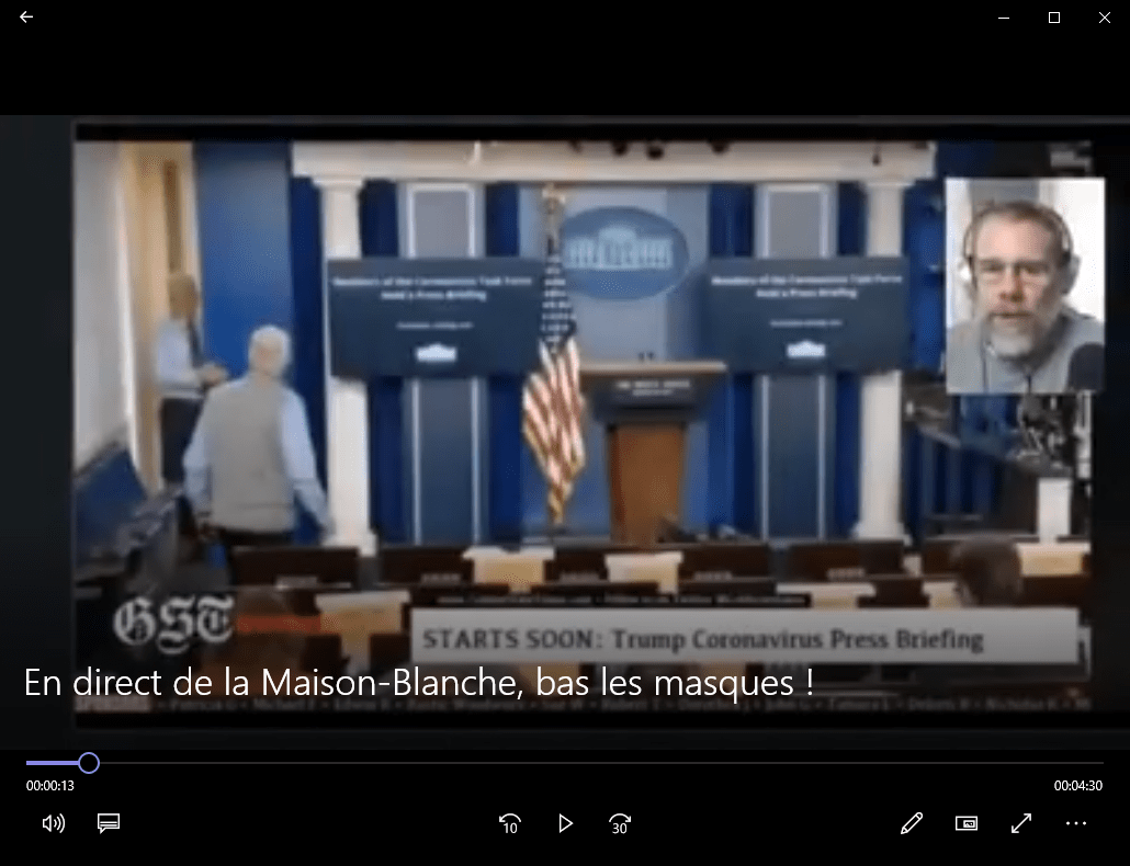 En direct de la Maison-Blanche, bas les masques !