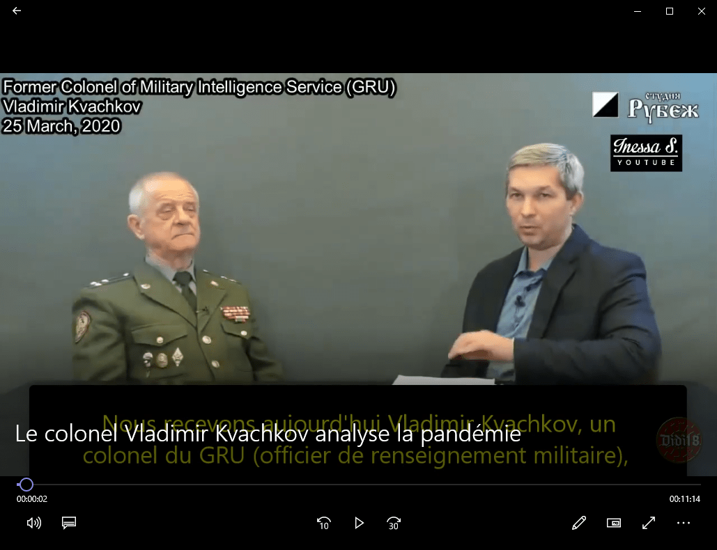 Le colonel Vladimir Kvachkov analyse la pandémie